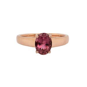 1.2cts Brazilian Pink Tourmaline Ring in Solid 14K Rose Gold | Solitaire Ring